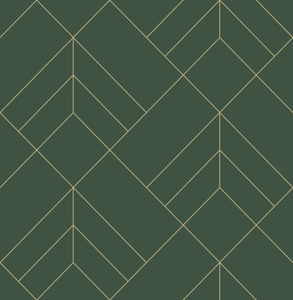 A-Street Prints Sander Evergreen Geometric Wallpaper, 20.5-in by 33-ft