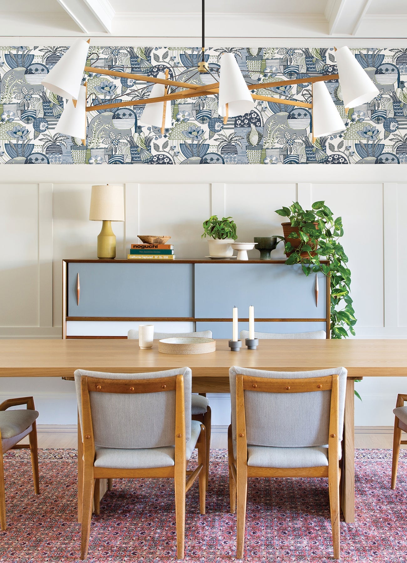 A-Street Prints Fika Blue Blissful Birds & Blooms Wallpaper, 20.5-in by 33-ft