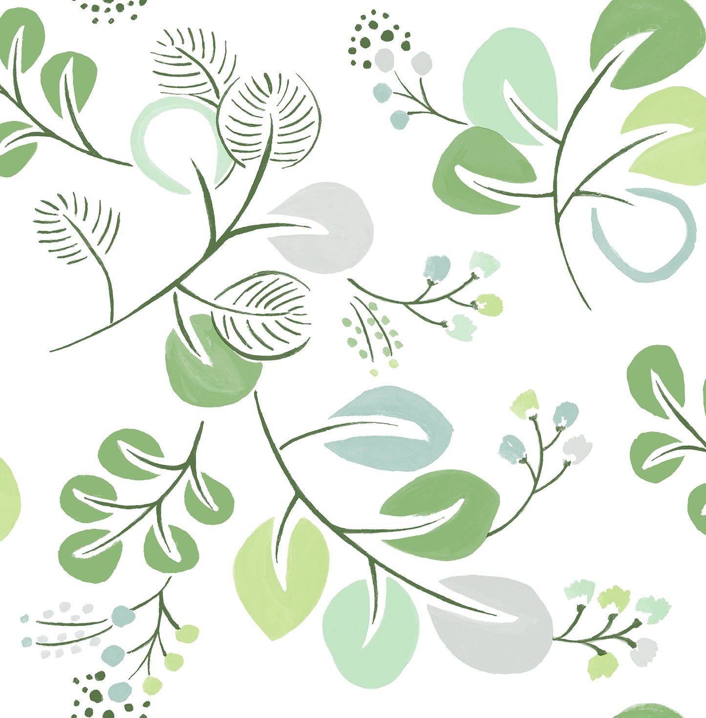 A-Street Prints Jonah Light Green Leaf Trail Wallpaper, 20.5-in by 33-ft