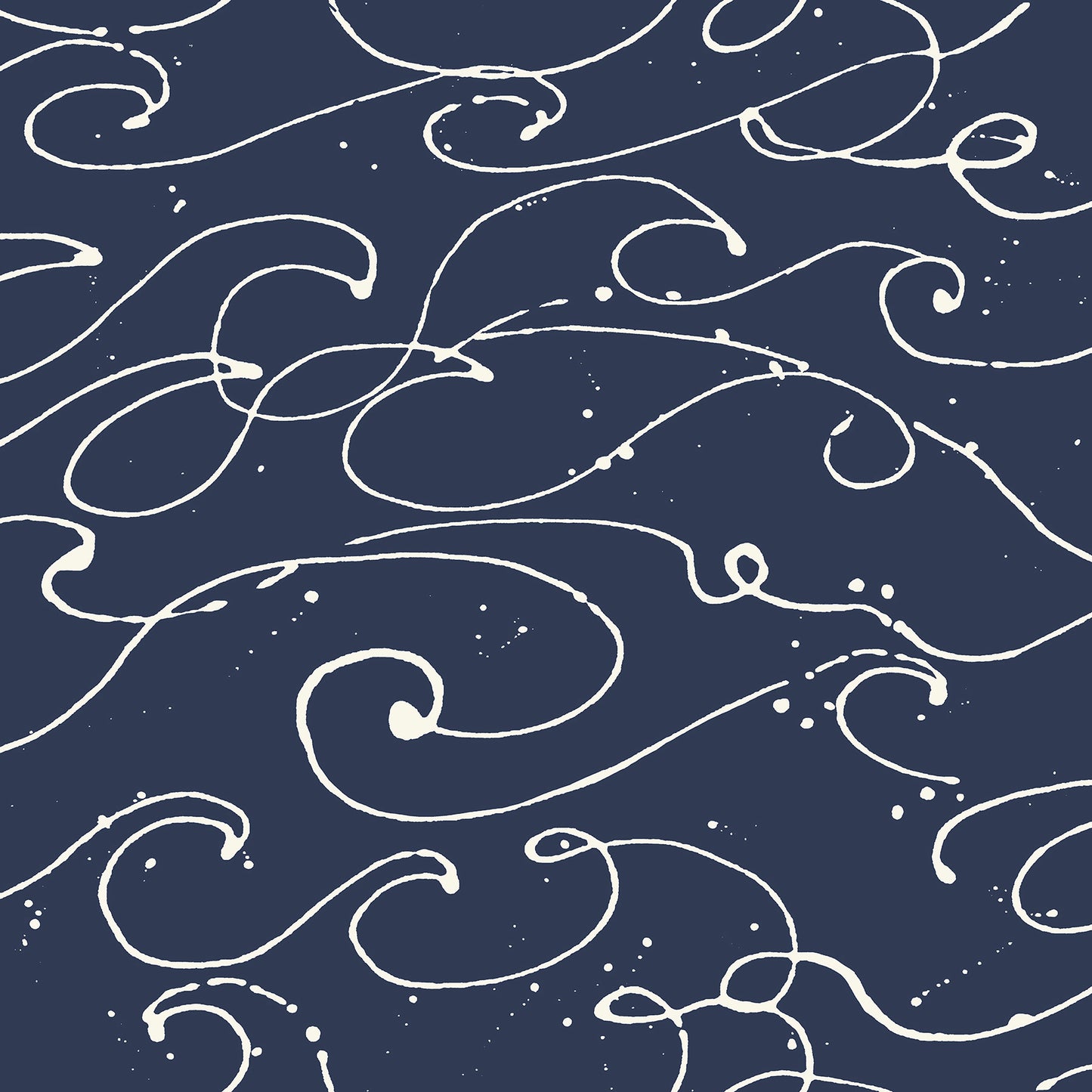 Chesapeake Kuroshio Navy Ocean Wave Wallpaper, 20.5-in by 33-ft