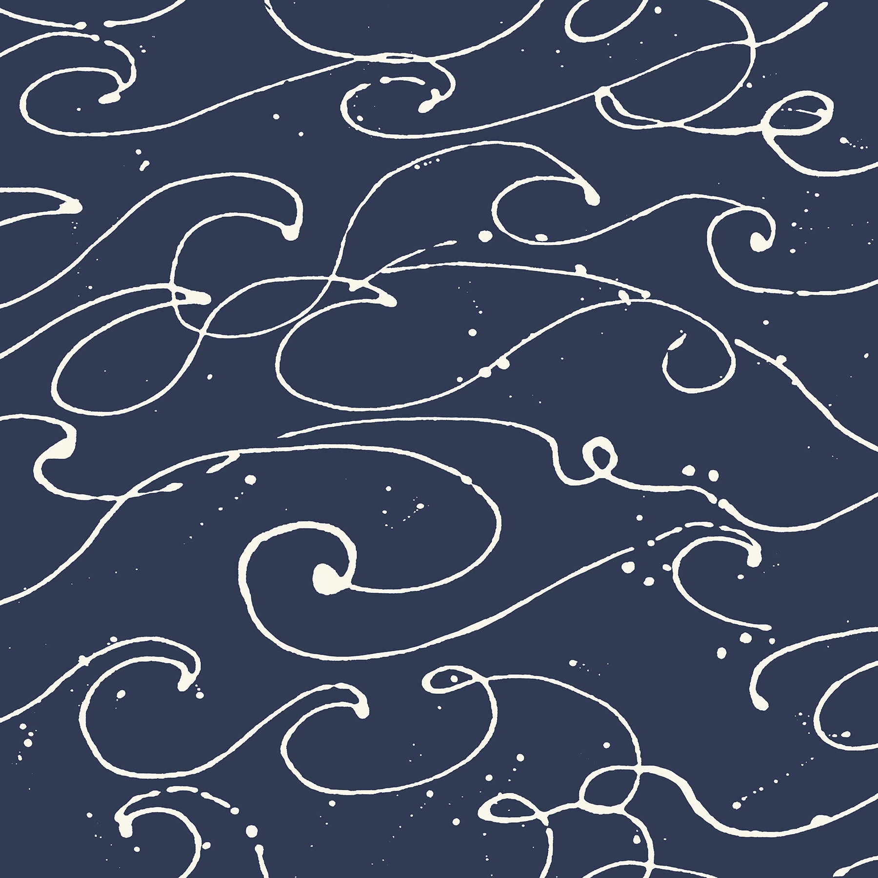 Chesapeake Kuroshio Navy Ocean Wave Wallpaper, 20.5-in by 33-ft