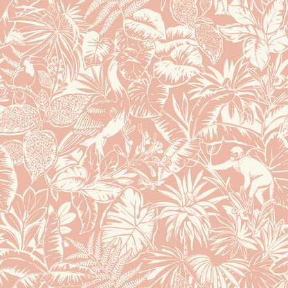 Chesapeake Corcovado Coral Jungle Jamboree Wallpaper, 20.5-in by 33-ft