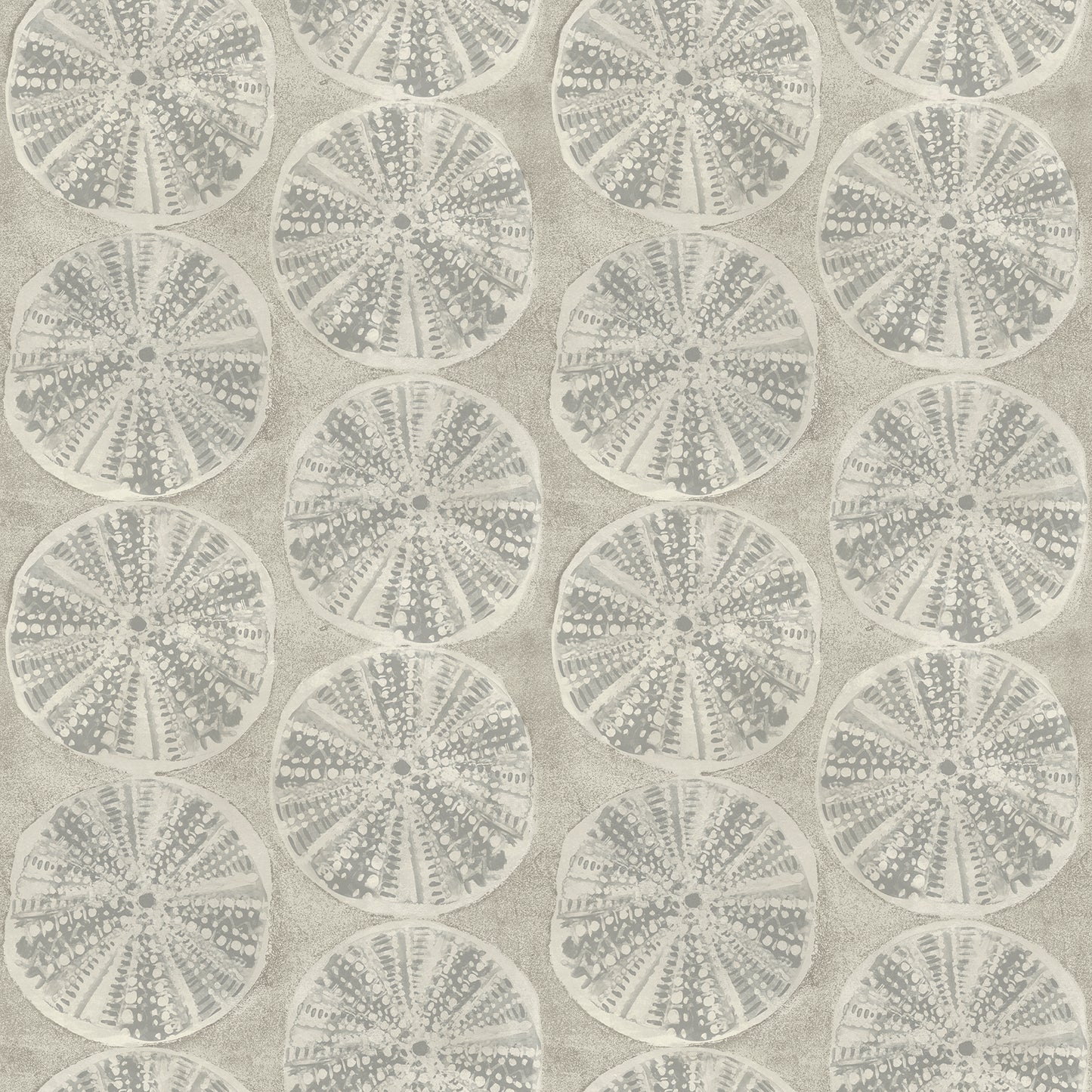 Chesapeake Sea Biscuit Grey Sand Dollar Wallpaper, 20.5-in by 33-ft