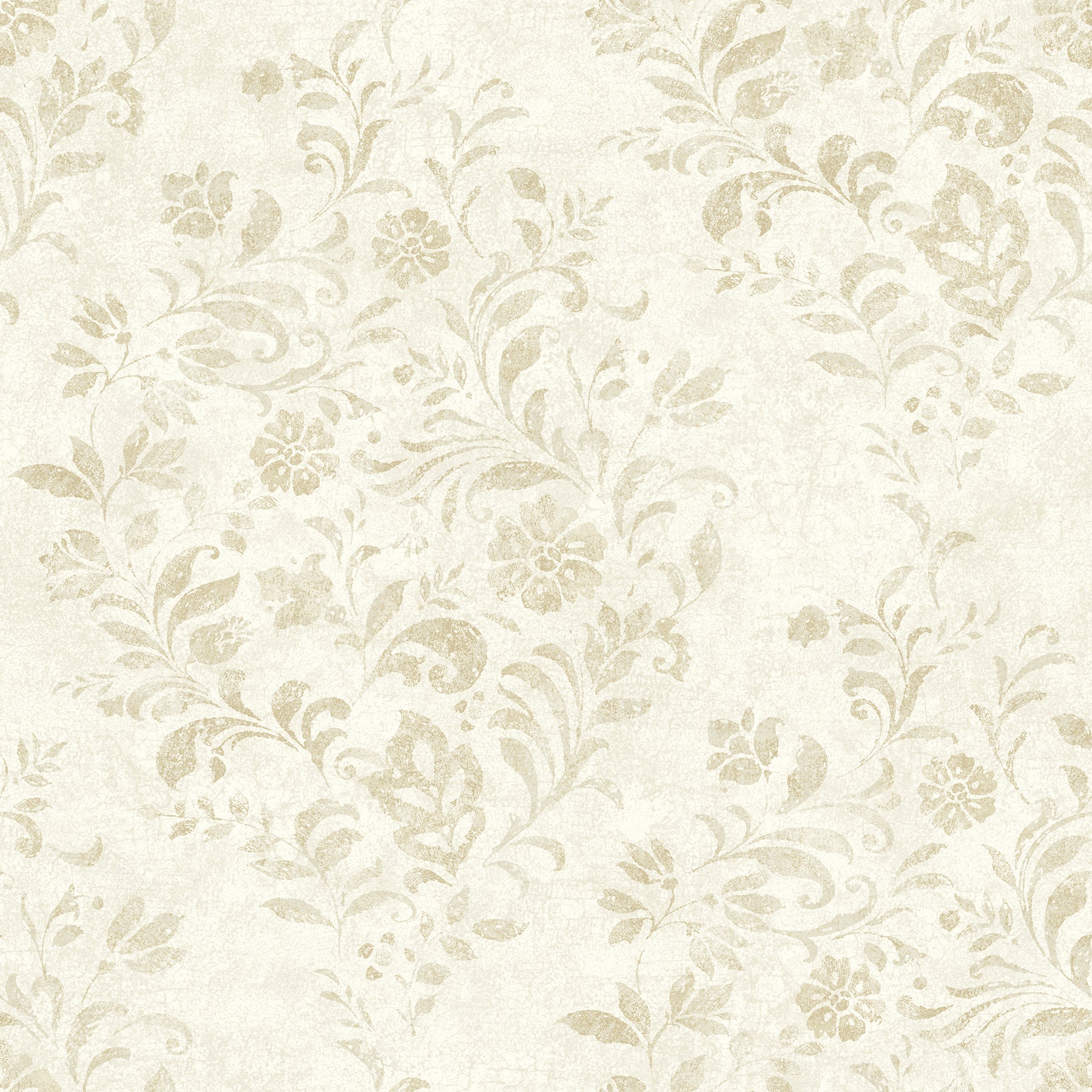 Chesapeake Isidore Wheat Scroll Wallpaper, 20.5-in by 33-ft