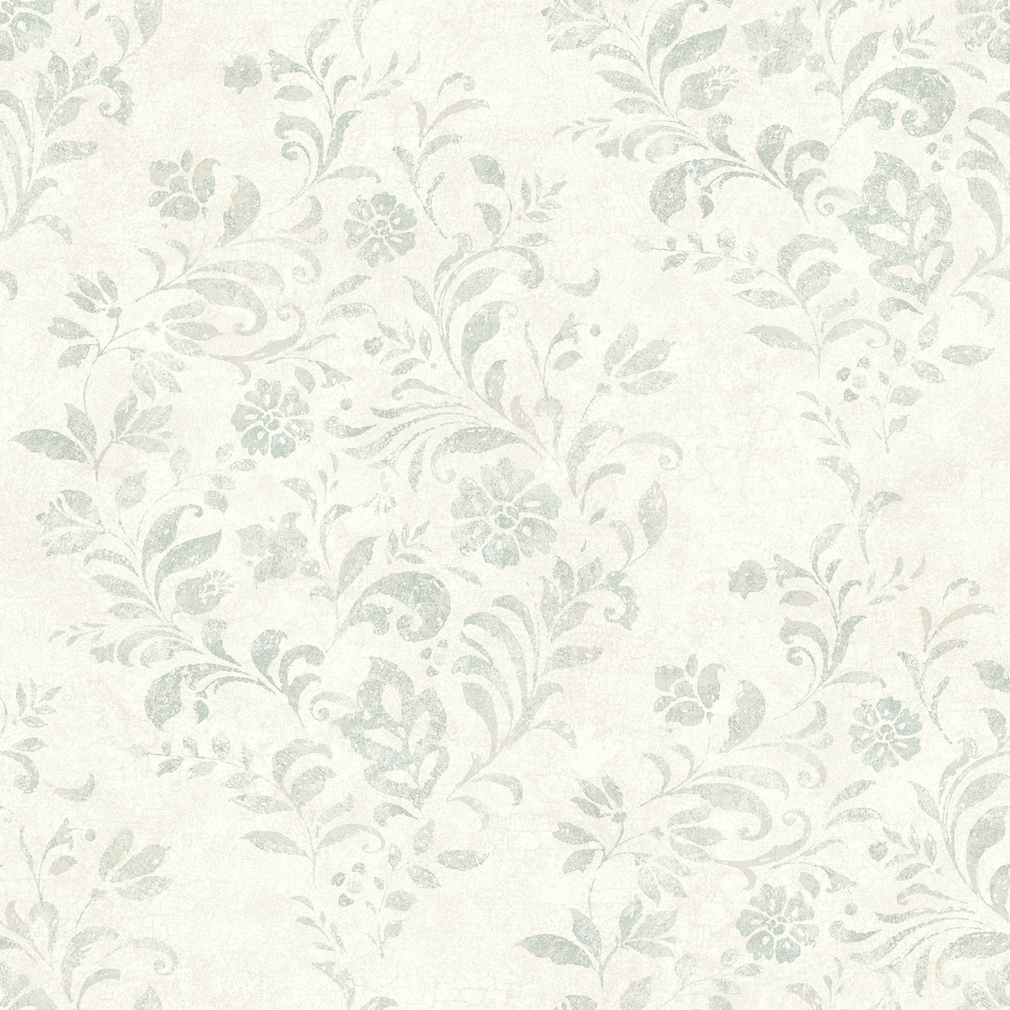 Chesapeake Isidore Aqua Scroll Wallpaper, 20.5-in by 33-ft