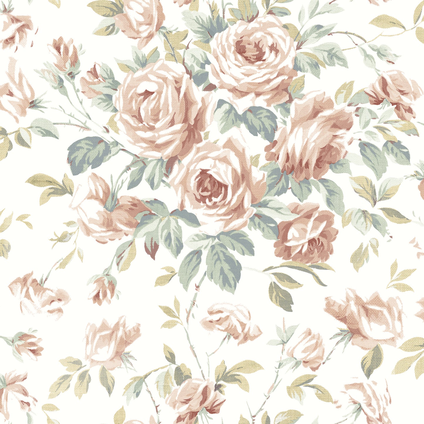 Chesapeake Manon Blush Rose Stitch Wallpaper, 20.5-in by 33-ft