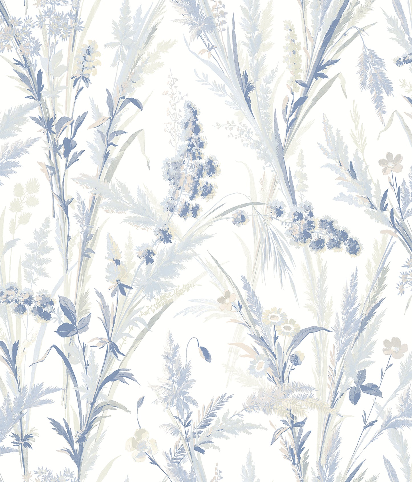 Chesapeake Hillaire Navy Meadow Wallpaper, 20.5-in by 33-ft