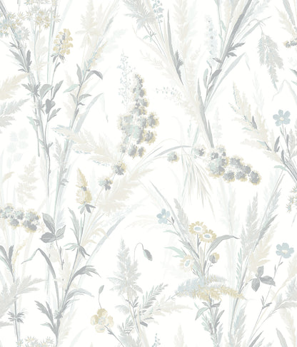 Chesapeake Hillaire Light Blue Meadow Wallpaper, 20.5-in by 33-ft