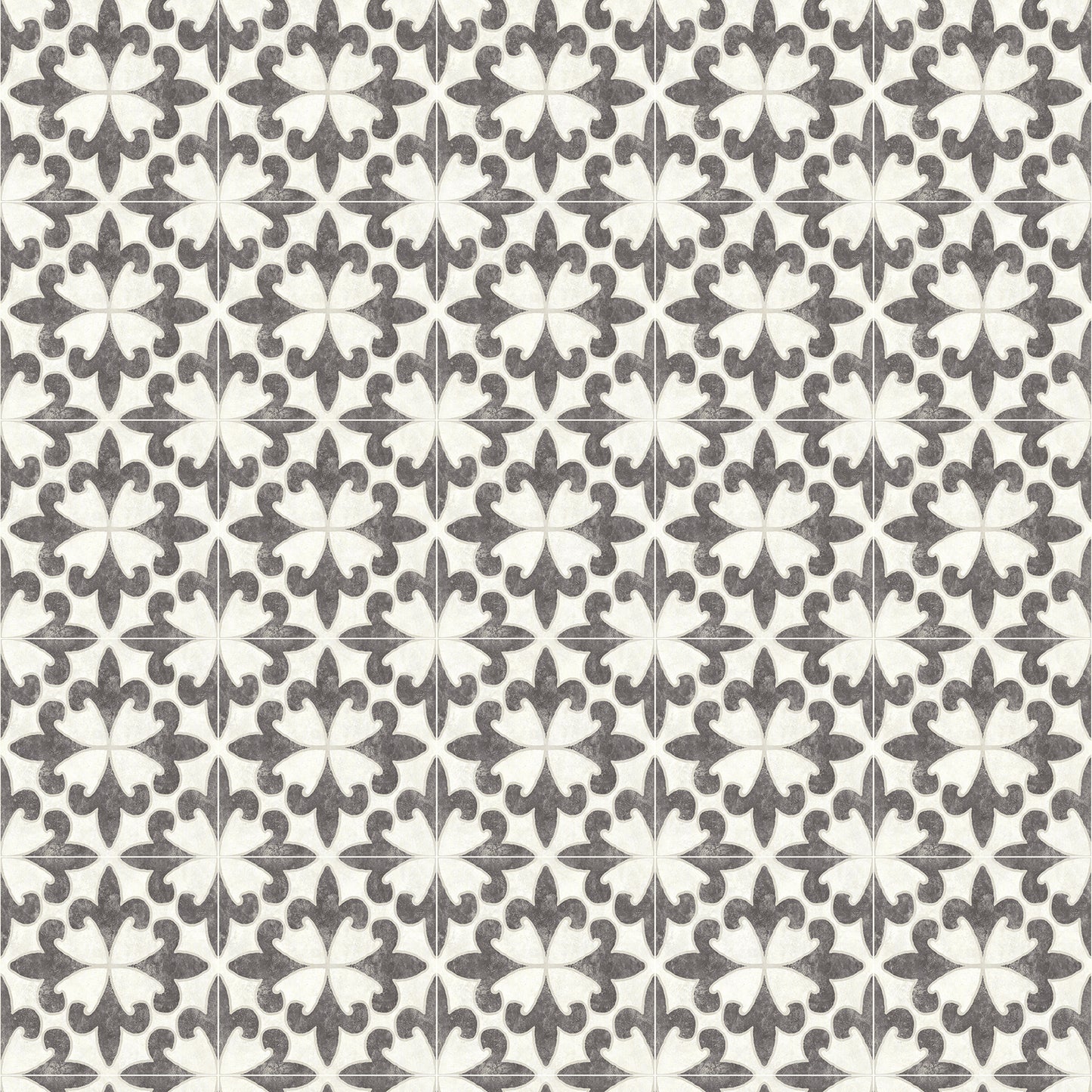 Chesapeake Remy Black Fleur Tile Wallpaper, 20.5-in by 33-ft