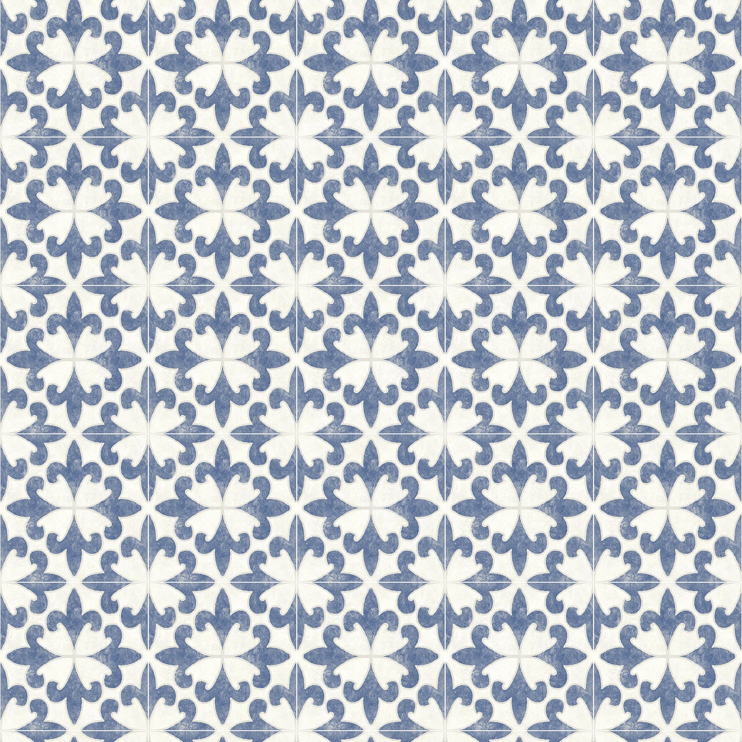 Chesapeake Remy Blue Fleur Tile Wallpaper, 20.5-in by 33-ft