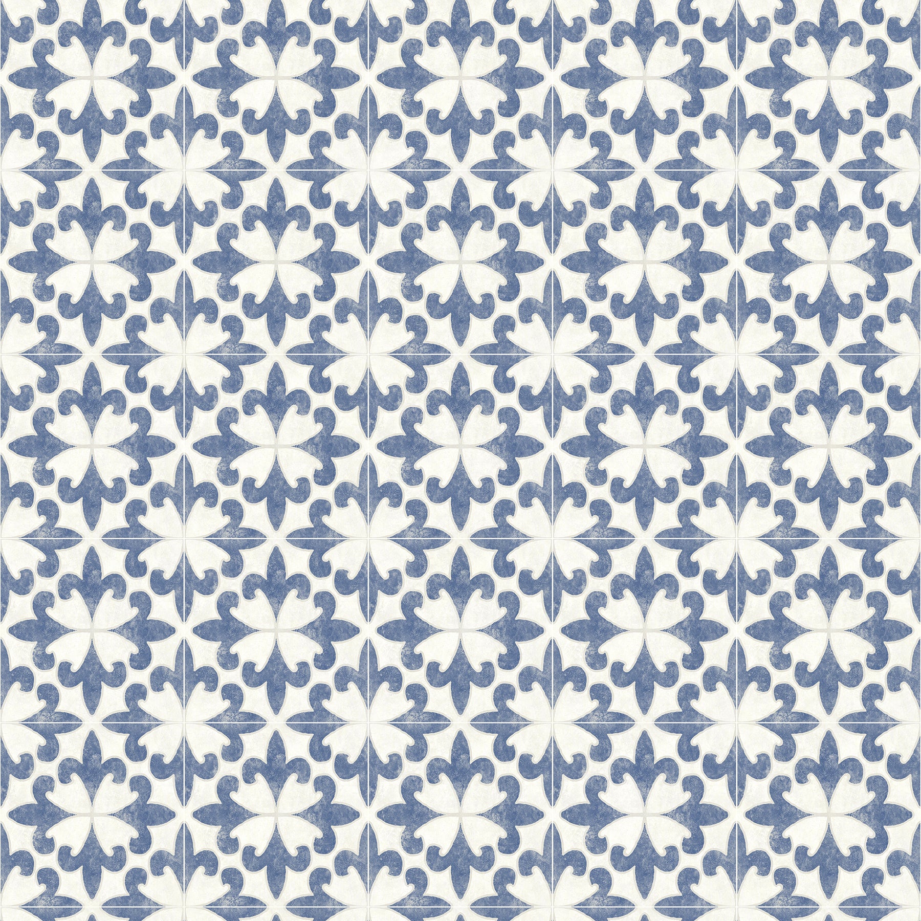 Chesapeake Remy Blue Fleur Tile Wallpaper, 20.5-in by 33-ft