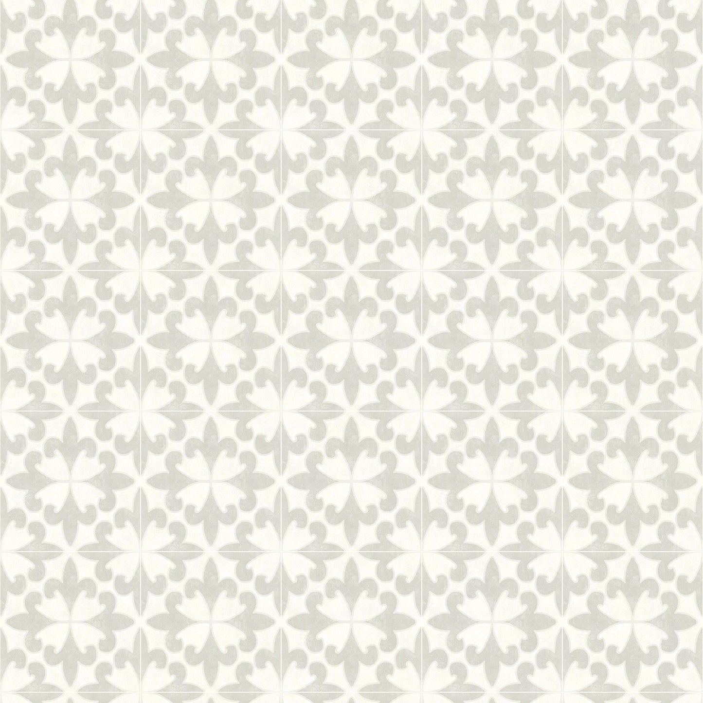 Chesapeake Remy Light Grey Fleur Tile Wallpaper, 20.5-in by 33-ft