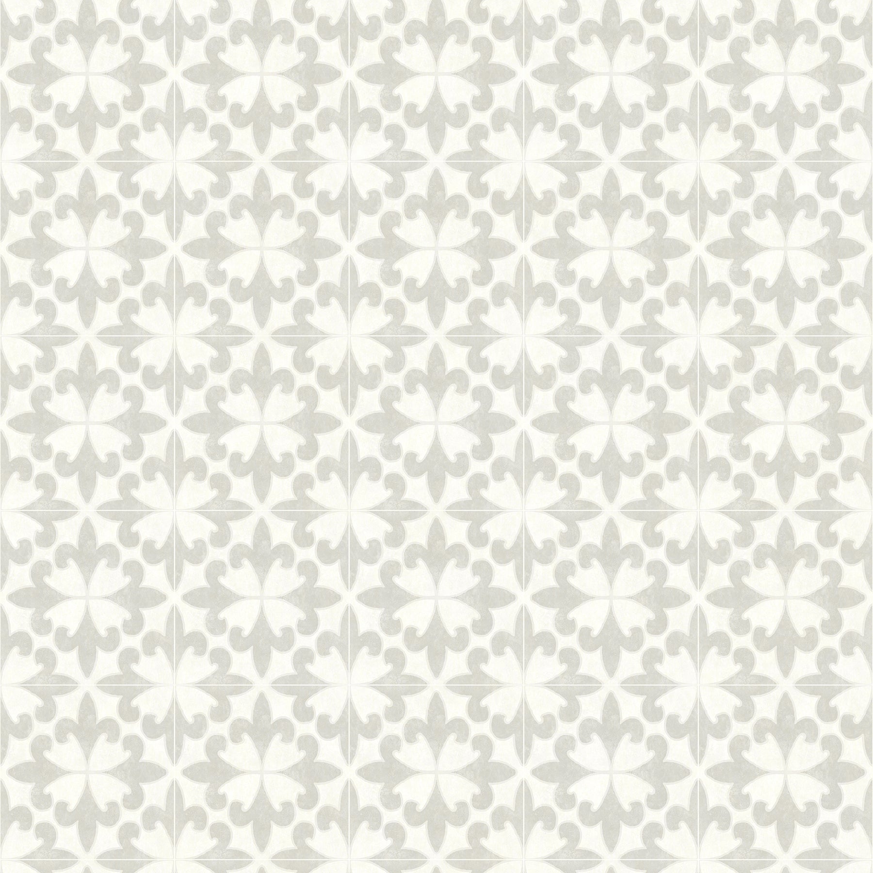 Chesapeake Remy Light Grey Fleur Tile Wallpaper, 20.5-in by 33-ft