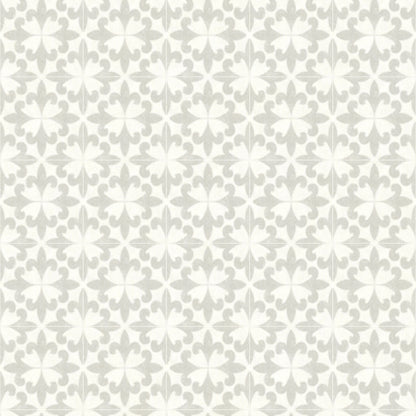 Chesapeake Remy Light Grey Fleur Tile Wallpaper, 20.5-in by 33-ft