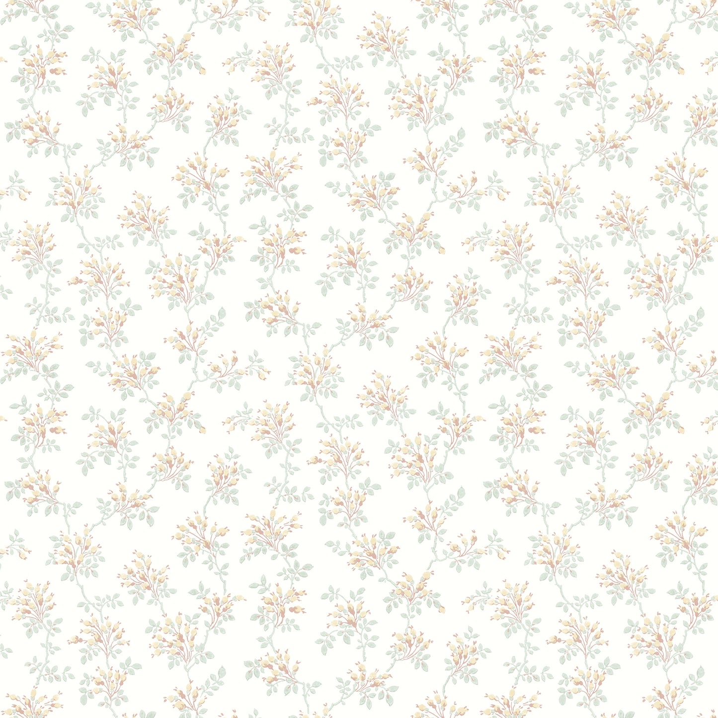 Chesapeake Sofiane Yellow Botanical Trail Wallpaper, 20.5-in by 33-ft