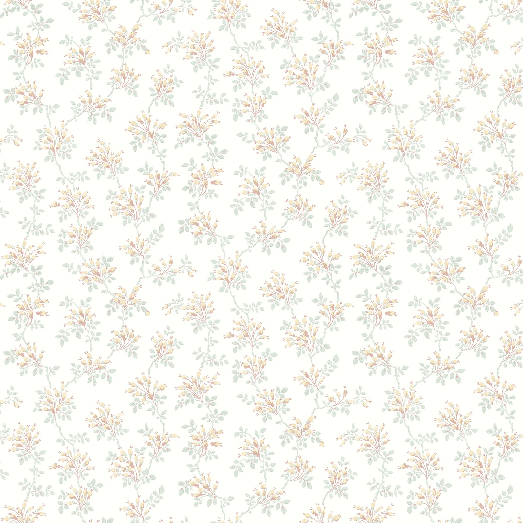 Chesapeake Sofiane Yellow Botanical Trail Wallpaper, 20.5-in by 33-ft