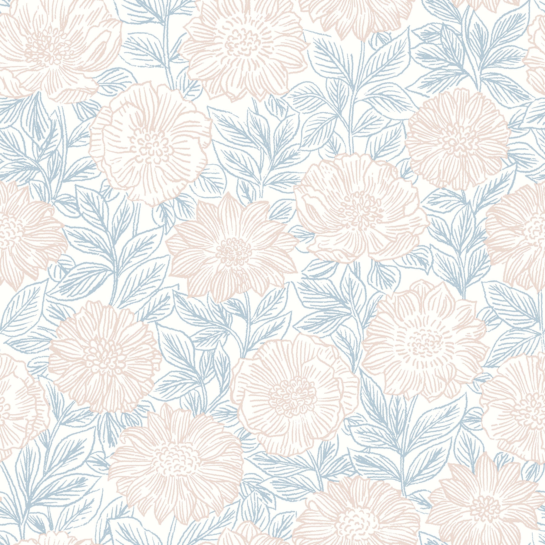 Chesapeake Faustin Blush Floral Wallpaper, 20.5-in by 33-ft