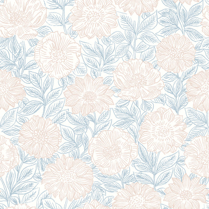 Chesapeake Faustin Blush Floral Wallpaper, 20.5-in by 33-ft