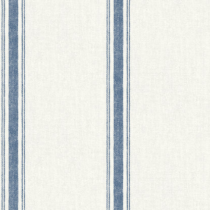 Chesapeake Linette Navy Fabric Stripe Wallpaper, 20.5-in by 33-ft