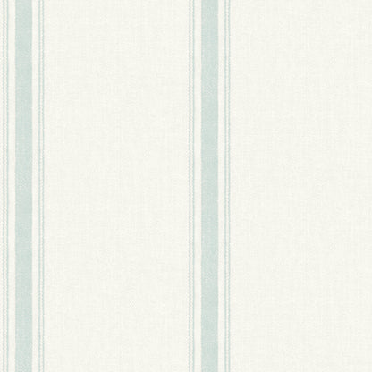 Chesapeake Linette Seafoam Fabric Stripe Wallpaper, 20.5-in by 33-ft