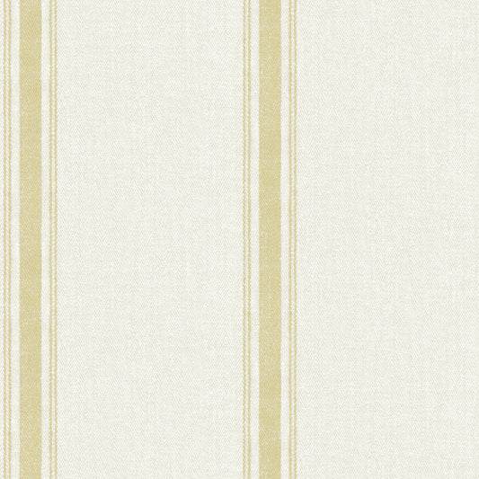 Chesapeake Linette Wheat Fabric Stripe Wallpaper, 20.5-in by 33-ft