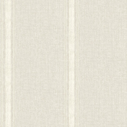 Chesapeake Linette Beige Fabric Stripe Wallpaper, 20.5-in by 33-ft