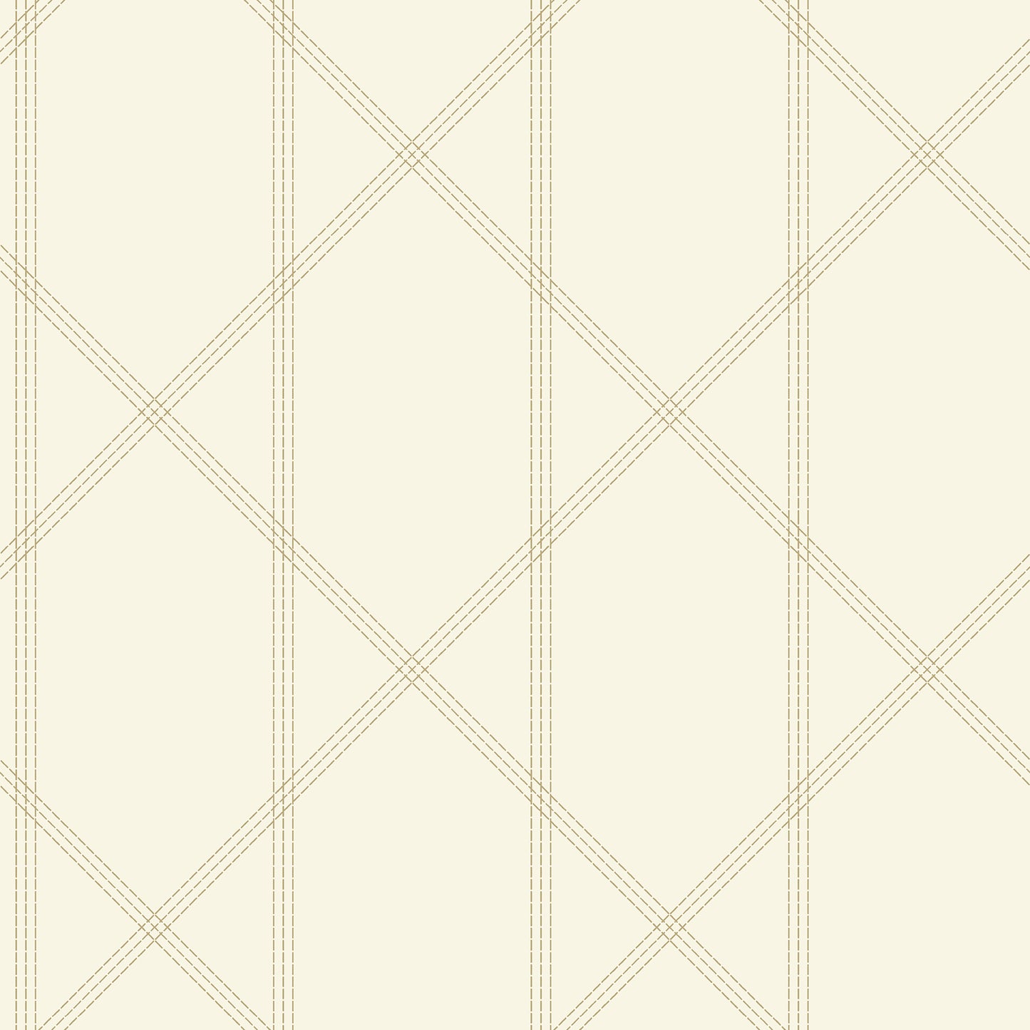 A-Street Prints Walcott Cream Stitched Trellis Wallpaper, 20.5-in by 33-ft