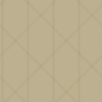 A-Street Prints Walcott Taupe Stitched Trellis Wallpaper, 20.5-in by 33-ft