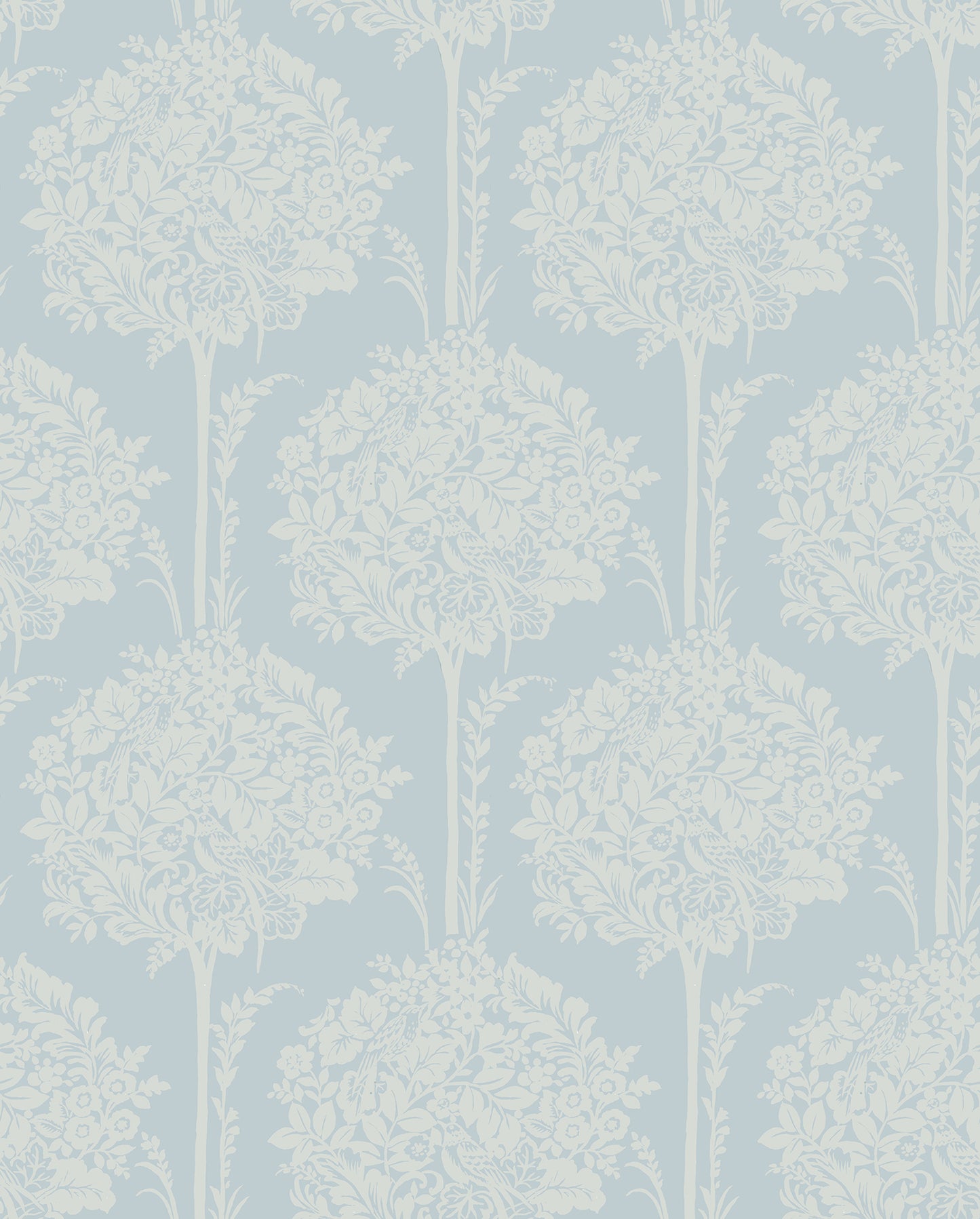 A-Street Prints Zaria Light Blue Topiary Wallpaper, 20.5-in by 33-ft