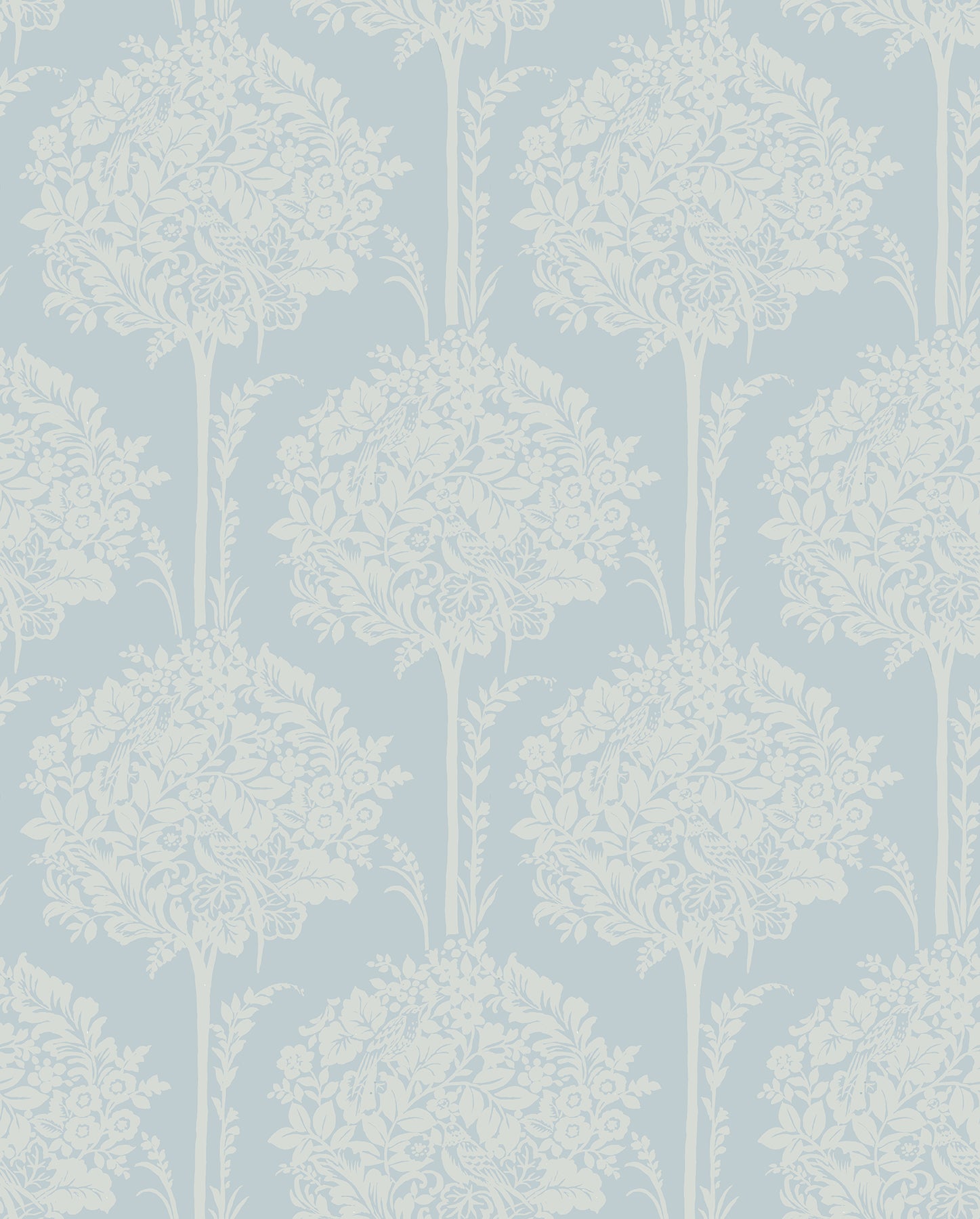 A-Street Prints Zaria Light Blue Topiary Wallpaper, 20.5-in by 33-ft