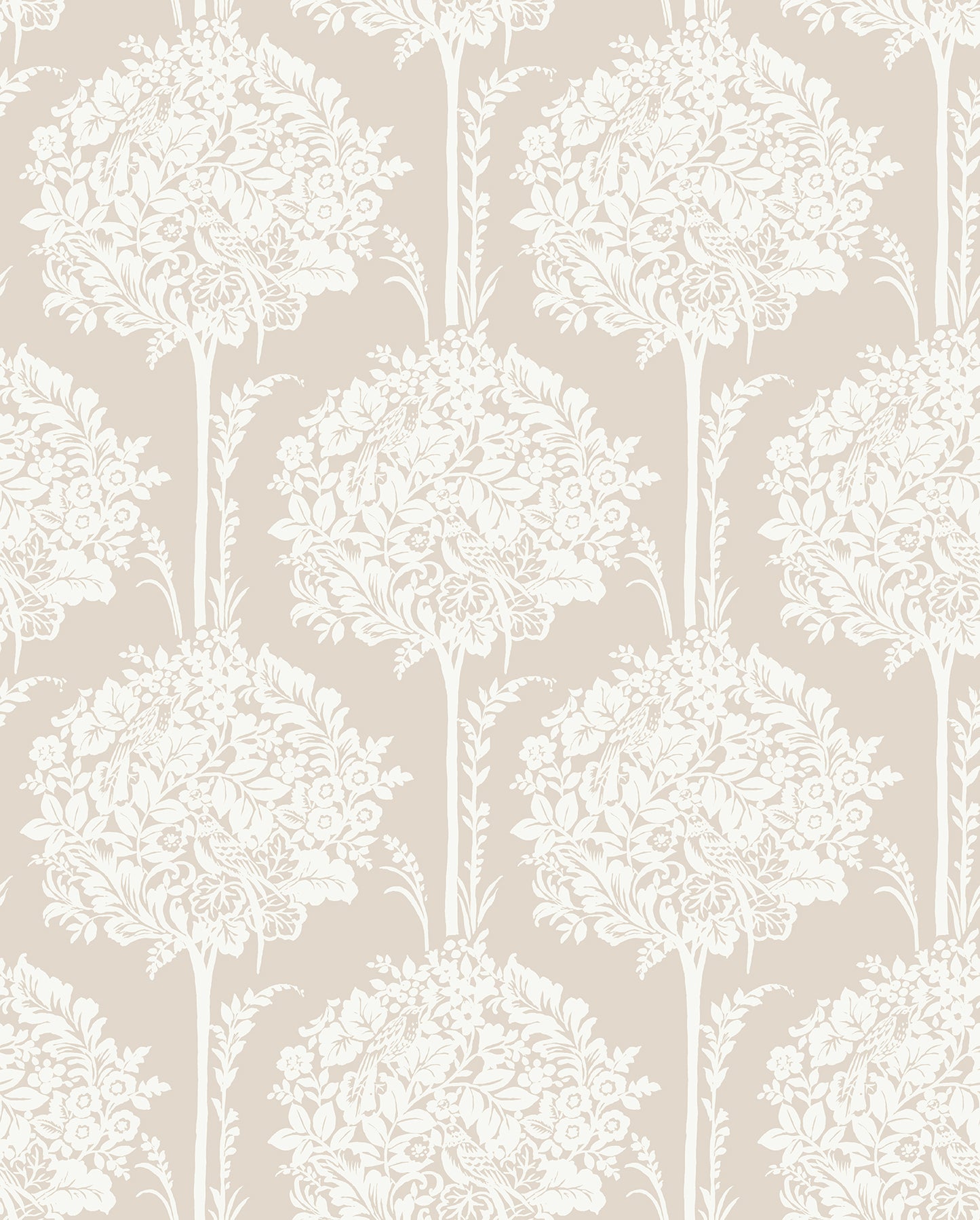 A-Street Prints Zaria Taupe Topiary Wallpaper, 20.5-in by 33-ft