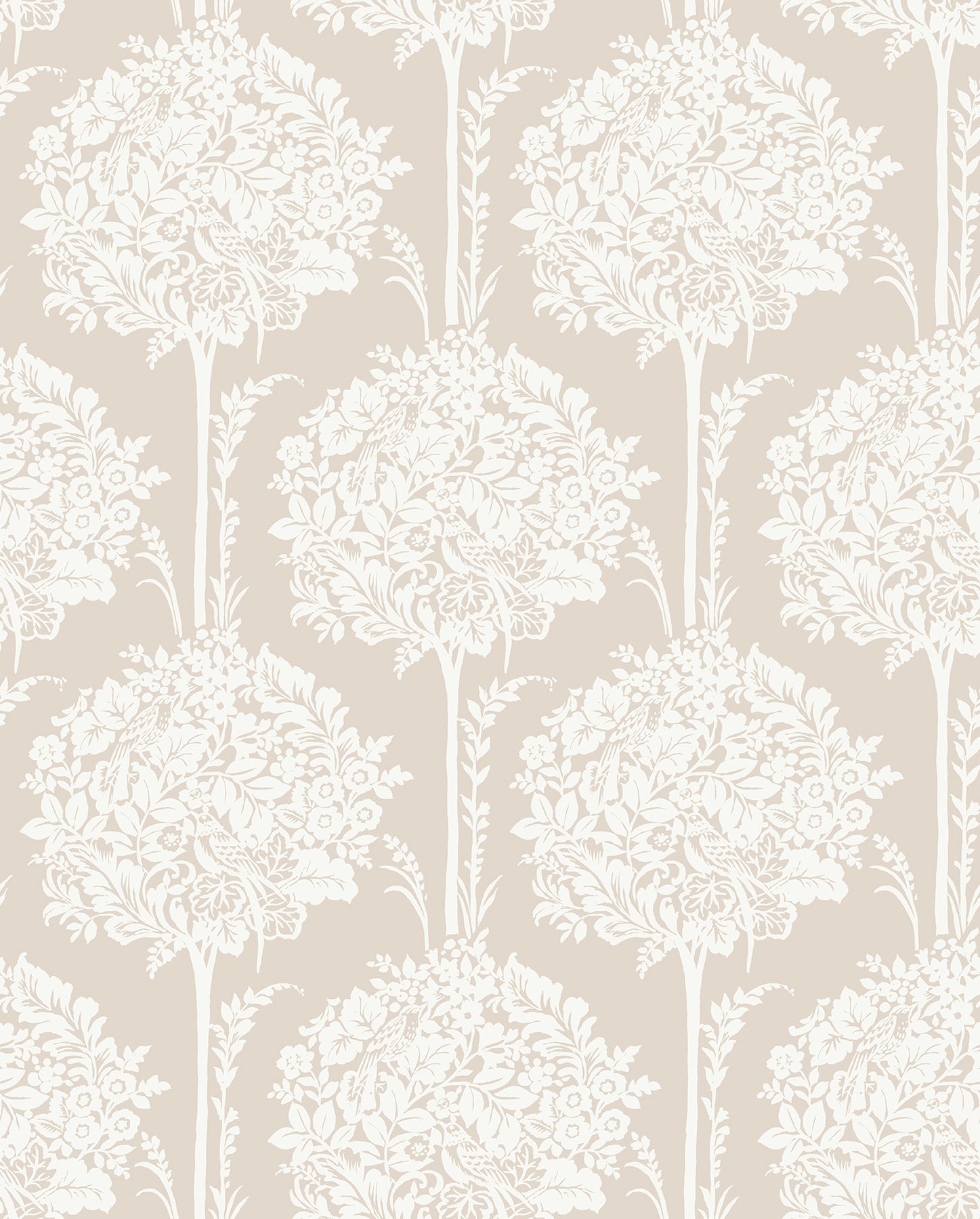 A-Street Prints Zaria Taupe Topiary Wallpaper, 20.5-in by 33-ft