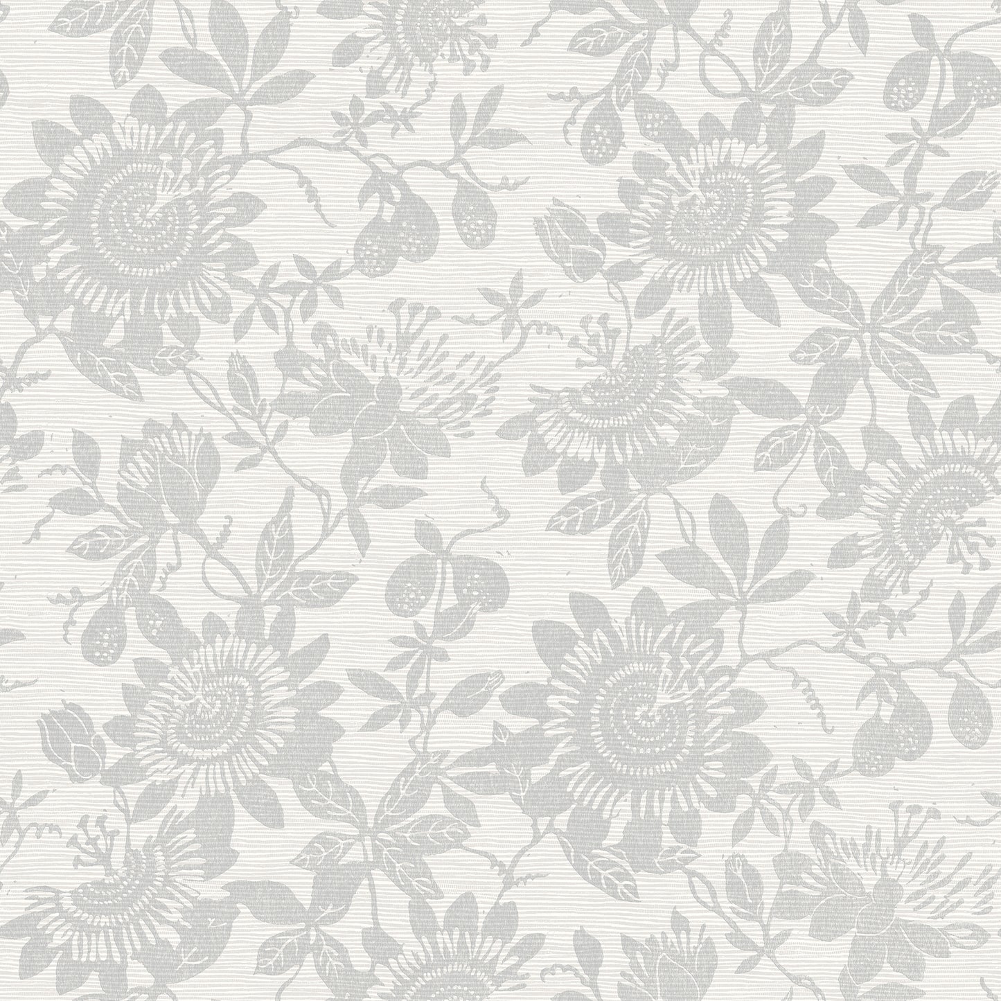 A-Street Prints Helen Light Grey Floral Trail Wallpaper, 20.5-in by 33-ft