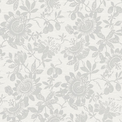 A-Street Prints Helen Light Grey Floral Trail Wallpaper, 20.5-in by 33-ft