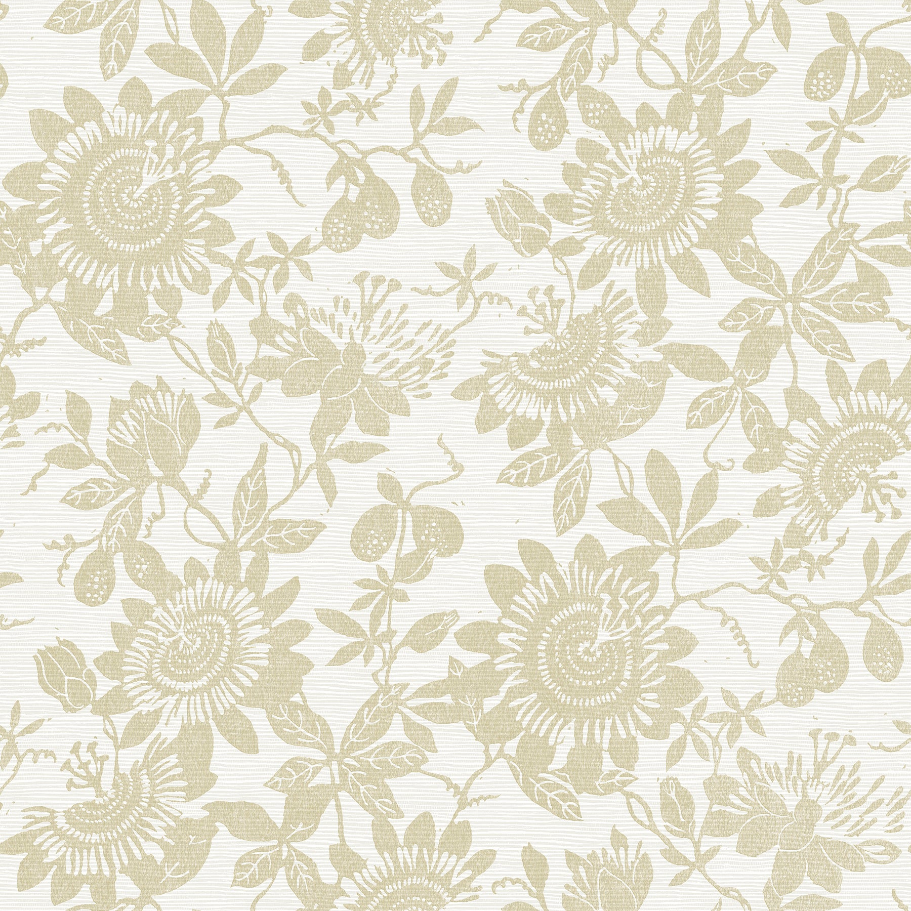 A-Street Prints Helen Gold Floral Trail Wallpaper, 20.5-in by 33-ft