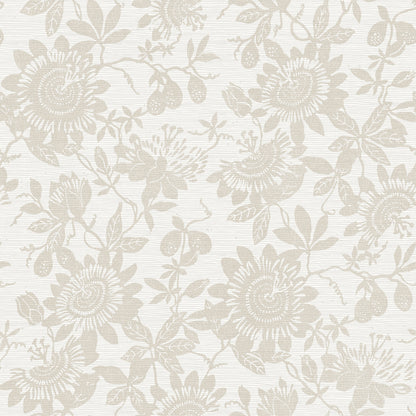 A-Street Prints Helen Taupe Floral Trail Wallpaper, 20.5-in by 33-ft