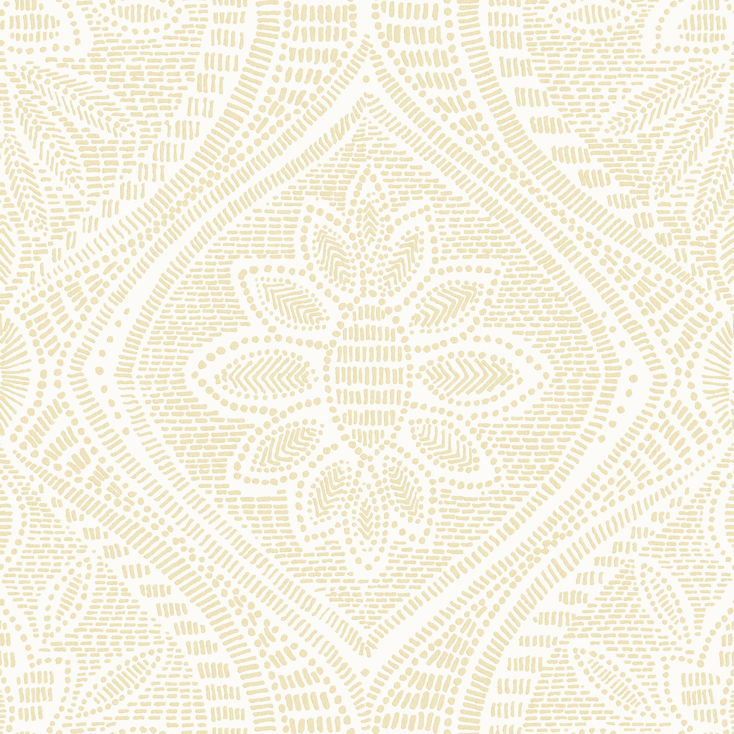 A-Street Prints Scout Light Yellow Floral Ogee Wallpaper, 20.5-in by 33-ft