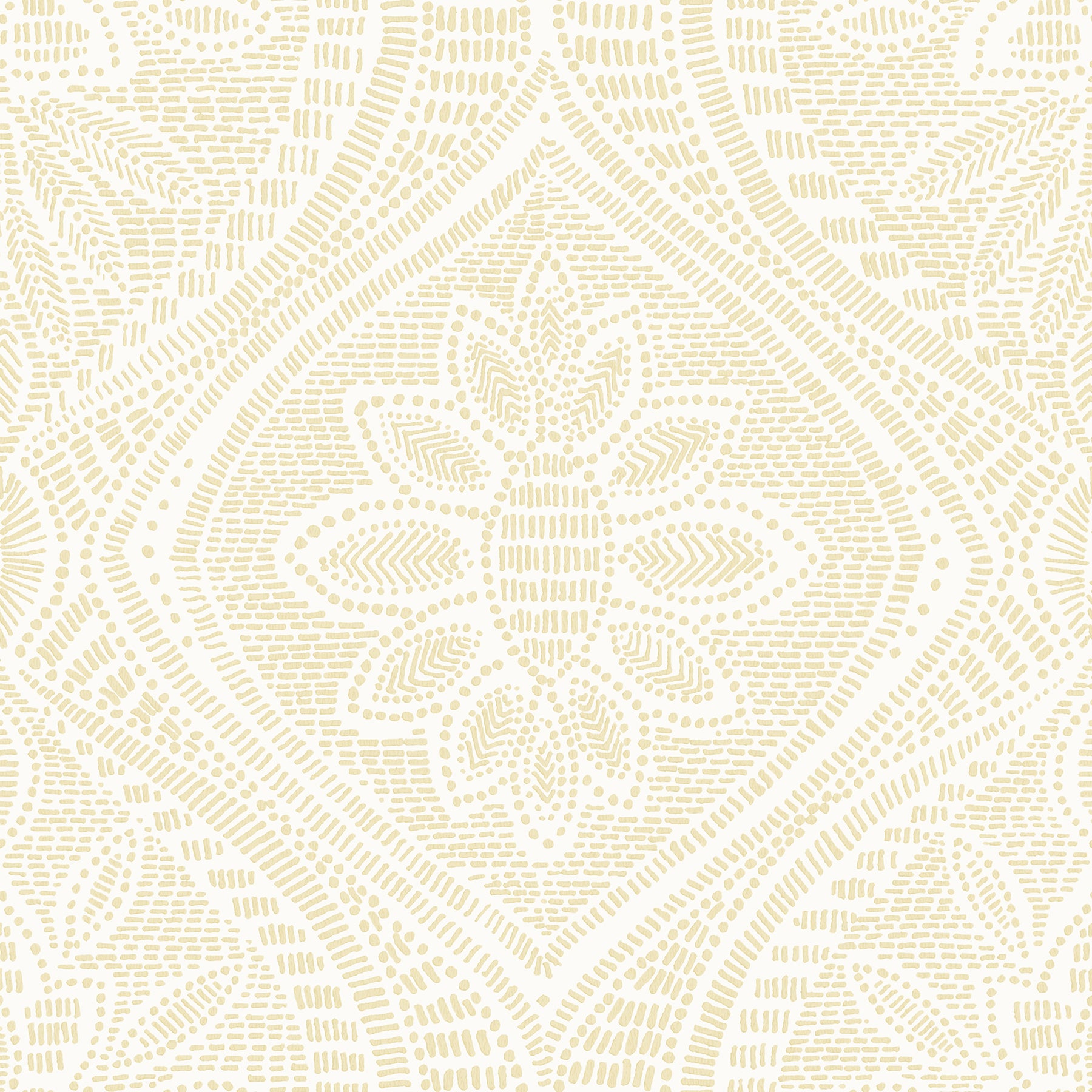 A-Street Prints Scout Light Yellow Floral Ogee Wallpaper, 20.5-in by 33-ft