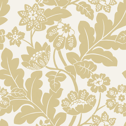 A-Street Prints Augusta Butter Flock Damask Wallpaper, 20.5-in by 33-ft