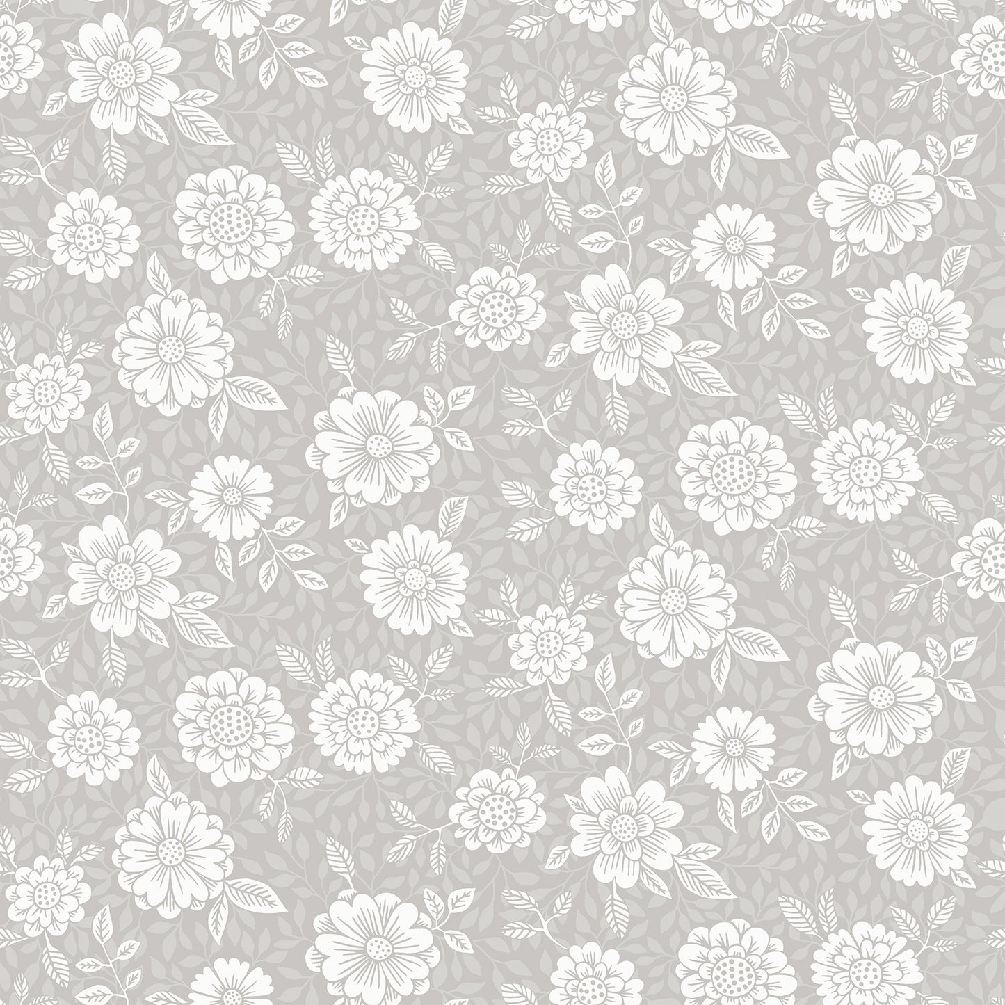 A-Street Prints Lizette Grey Charming Floral Wallpaper, 20.9-in by 33-ft