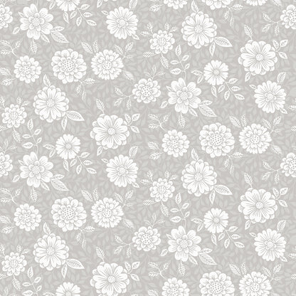 A-Street Prints Lizette Grey Charming Floral Wallpaper, 20.9-in by 33-ft