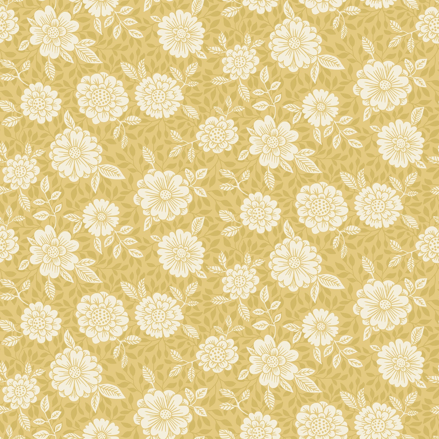 A-Street Prints Lizette Mustard Charming Floral Wallpaper, 20.9-in by 33-ft