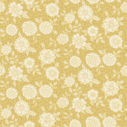 A-Street Prints Lizette Mustard Charming Floral Wallpaper, 20.9-in by 33-ft