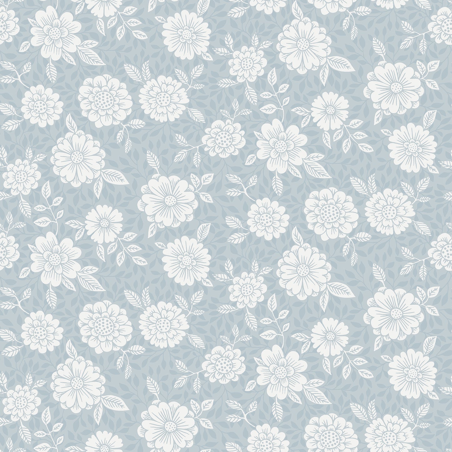 A-Street Prints Lizette Light Blue Charming Floral Wallpaper, 20.9-in by 33-ft