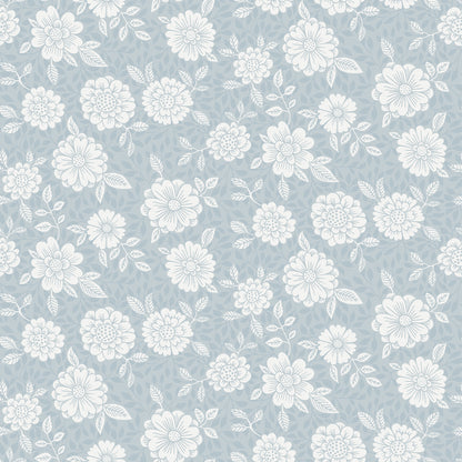 A-Street Prints Lizette Light Blue Charming Floral Wallpaper, 20.9-in by 33-ft