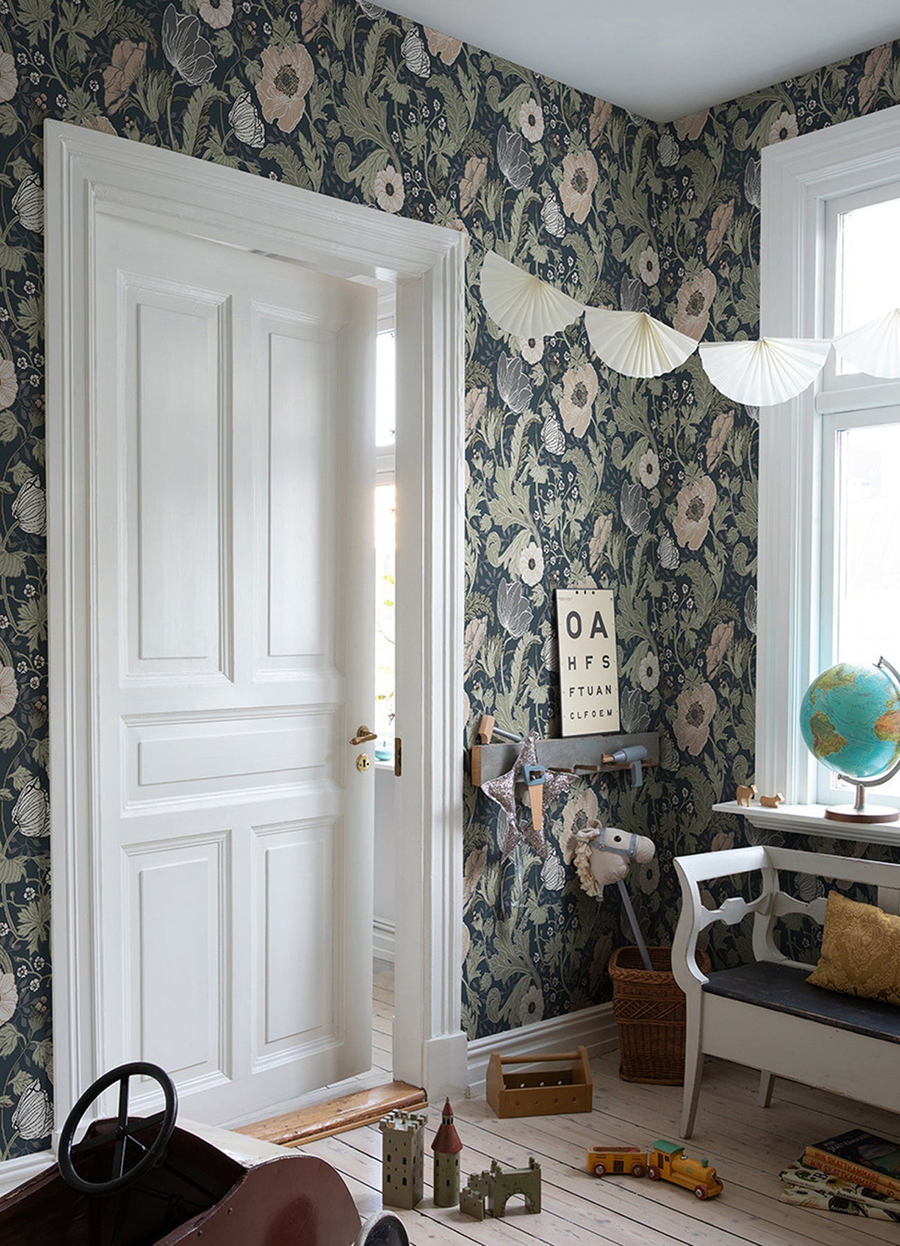 A-Street Prints Anemone Navy Floral Wallpaper, 20.9-in by 33-ft