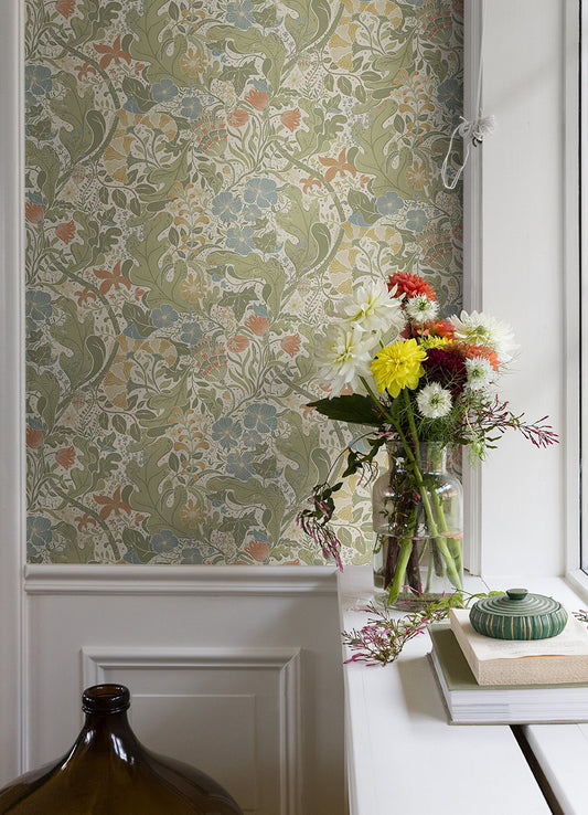 A-Street Prints Elise Cream Nouveau Gardens Wallpaper, 20.9-in by 33-ft