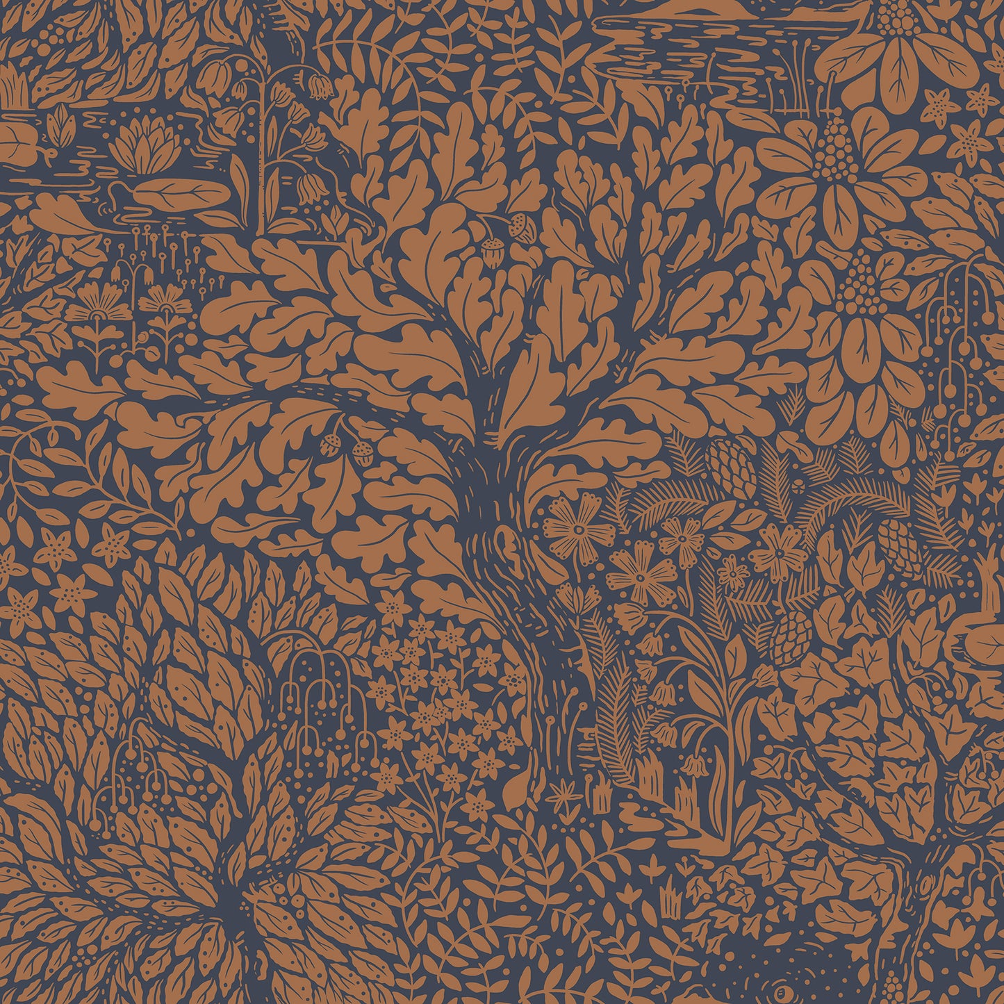 A-Street Prints Olle Orange Forest Sanctuary Wallpaper, 20.9-in by 33-ft