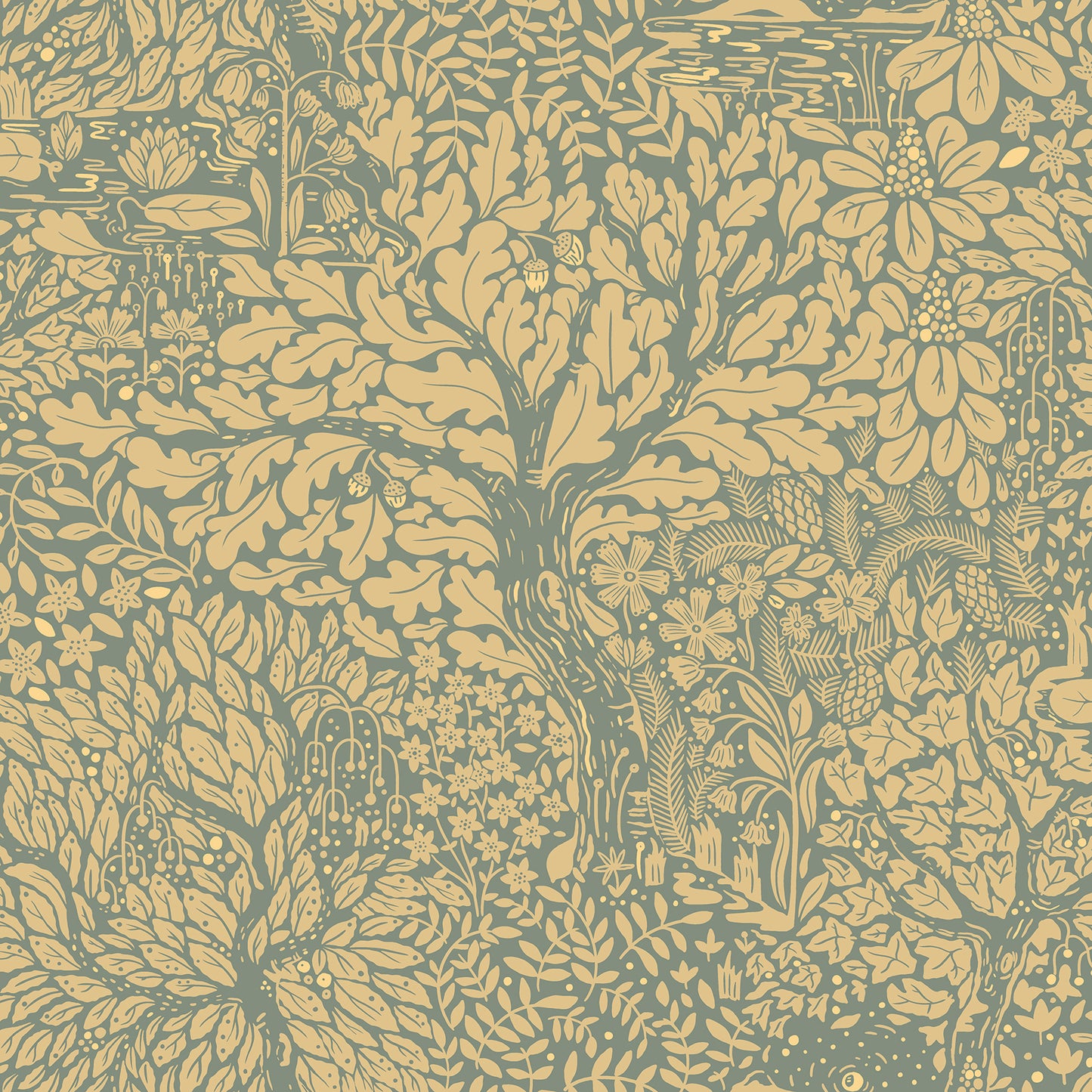 A-Street Prints Olle Light Yellow Forest Sanctuary Wallpaper, 20.9-in by 33-ft