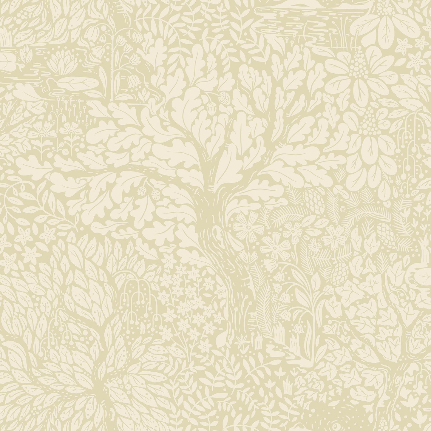 A-Street Prints Olle Neutral Forest Sanctuary Wallpaper, 20.9-in by 33-ft